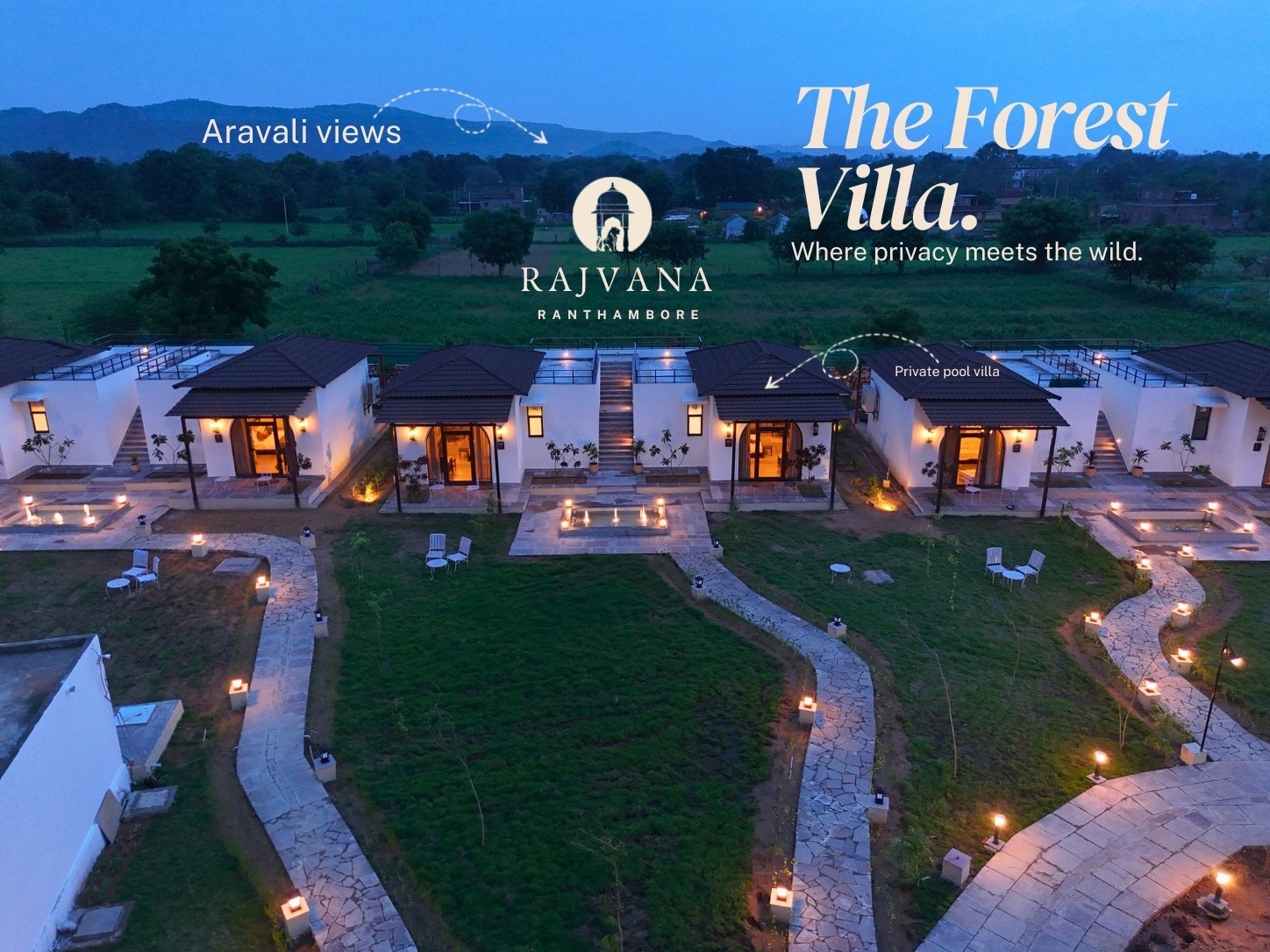 Aerial view of RajVana, Ranthambore