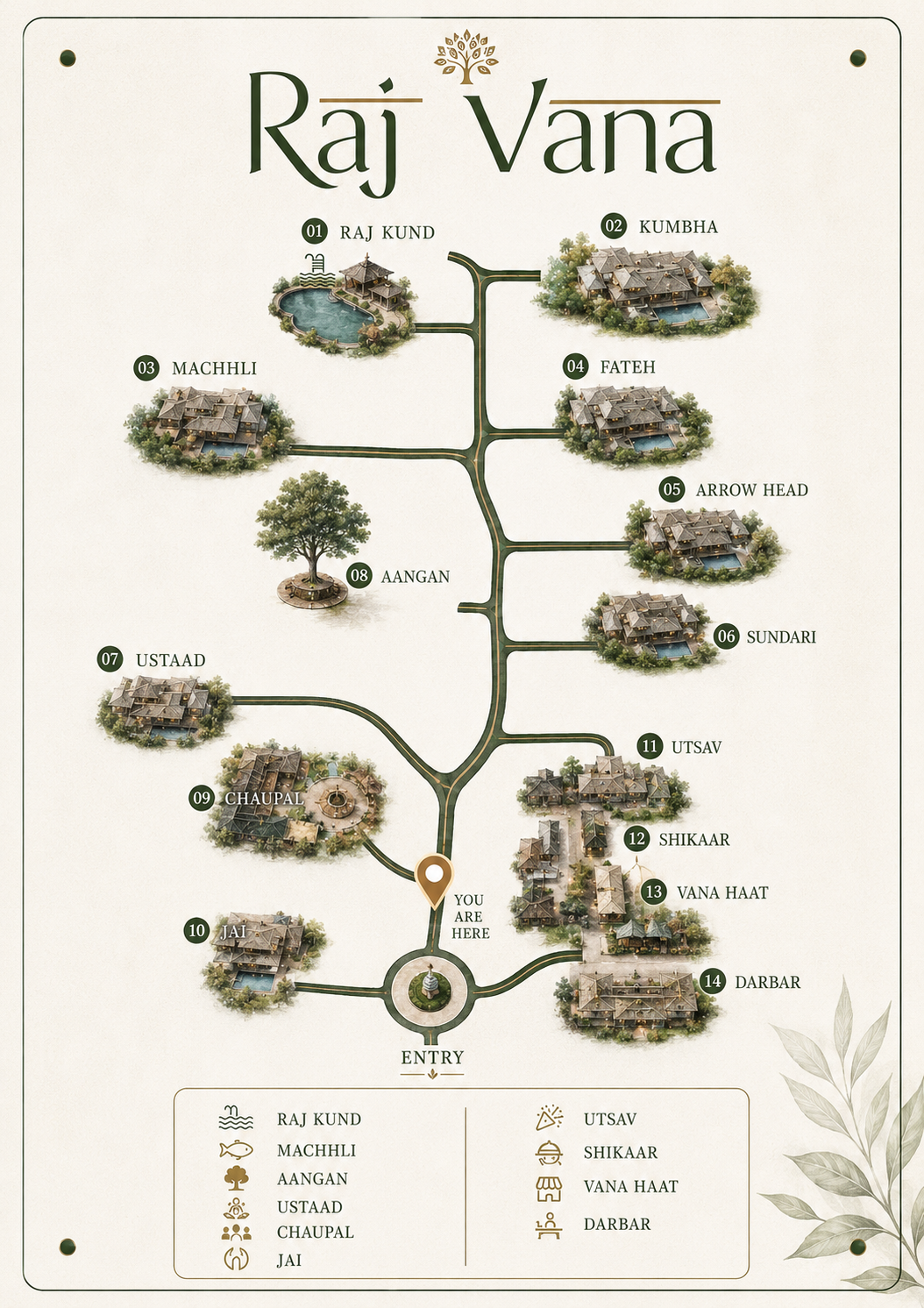 Aerial map of RajVana Ranthambore resort